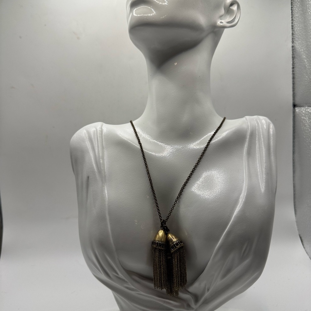J.‎ Crew Gold tone Tassel statement Necklace